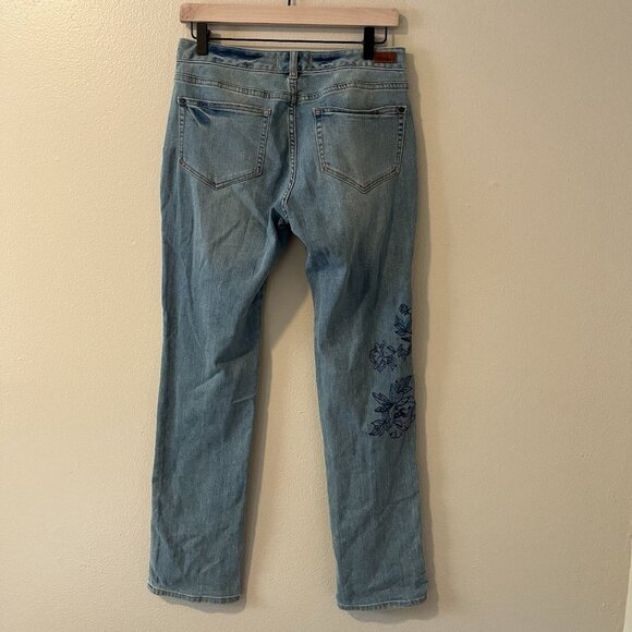 Sundance Magnolia Jeans 28 Light Wash Floral L Embroidered Boho Stretchy Indie - Picture 10 of 12